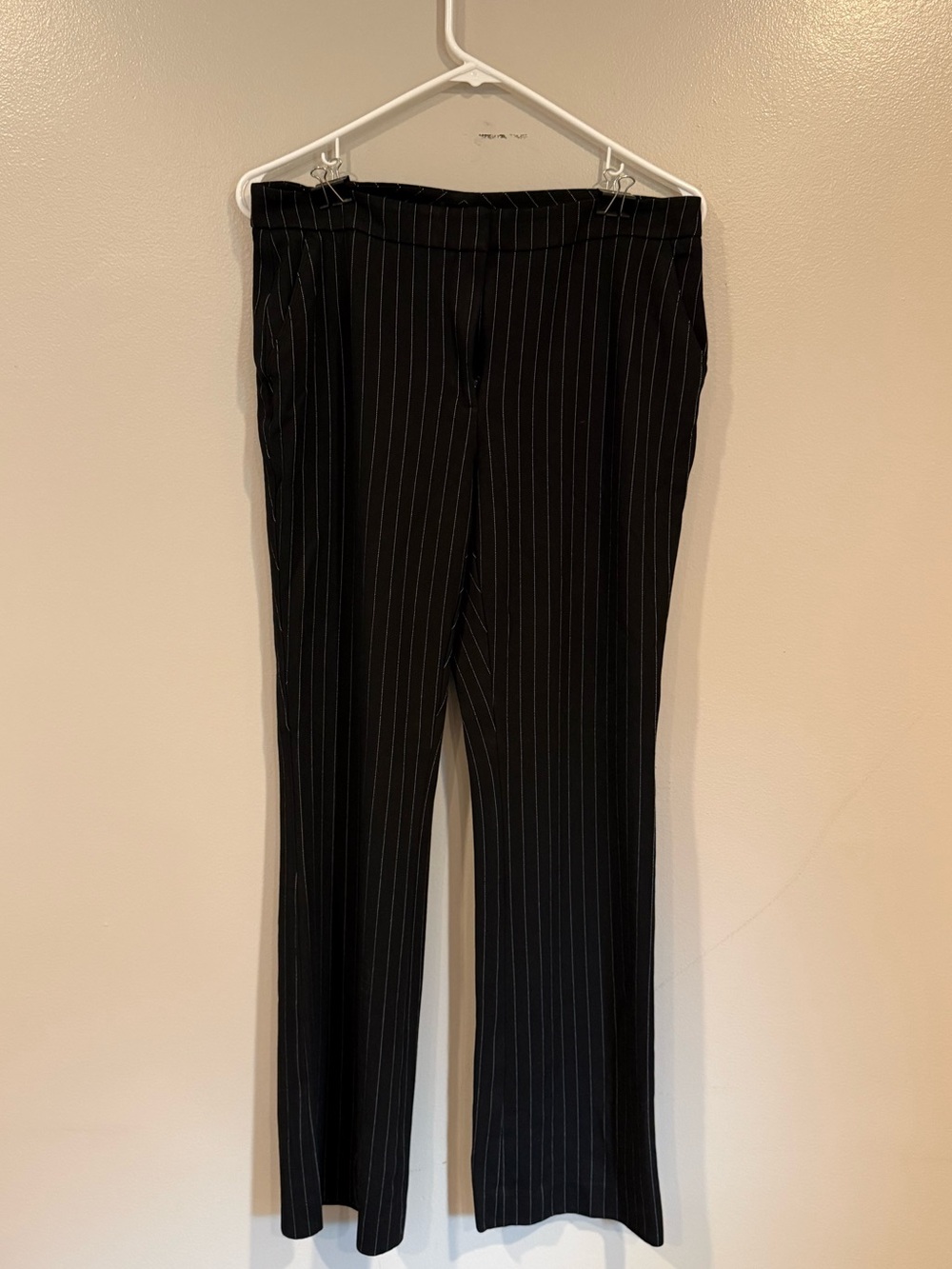 Women’s Black Pinstripe Dress Pants - Modern Tailored Fit